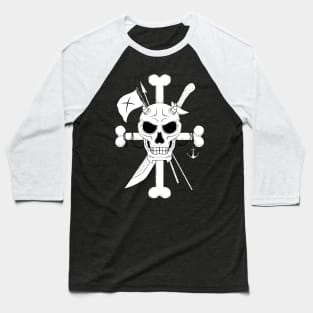 pirate devil skull emblem Baseball T-Shirt